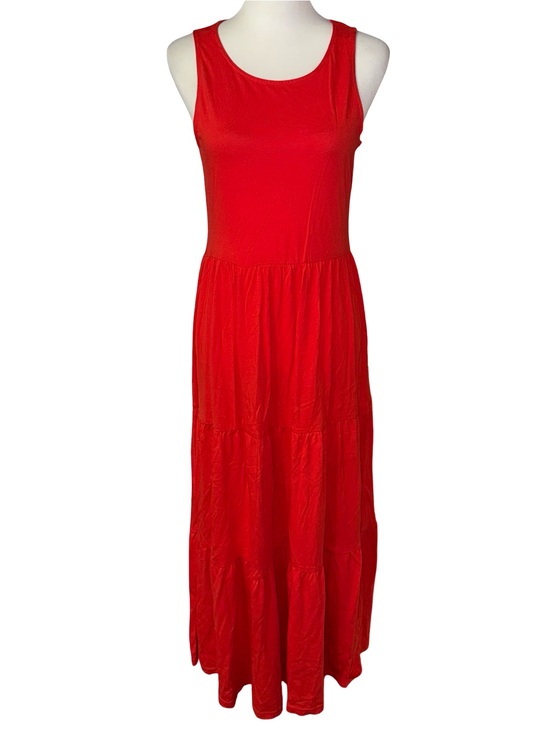 J. Crew Dresses & Skirts - J. Crew Tiered knit maxi dress Bright Cerise Red sz XS cotton nwt new